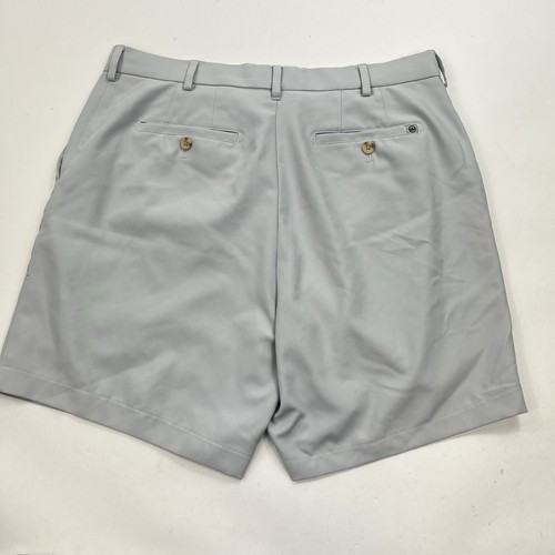 Peter Millar Gray Performance Chino Golf Shorts Size 36 Flat Front Polyester - Picture 4 of 8