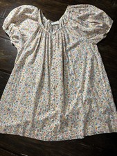 Doen Dress Sz S Josette Wild Clover Floral Mini Cotton Puff Sleeves Button Mini