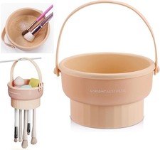 3 in 1 Brush Cleaning Mat with Brush Drying Holder, Silicone Makeup Brush