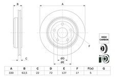 2x BOSCH Bremsscheibe 0 986 479 G84 für JEEP CHEROKEE 4 WK WK2 VAN 3 WH CRD 4x4