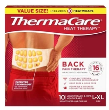 NEW ThermaCare 10 Heat Wraps Lower Back & Hip L/XL  8 hours of Continuous Heat
