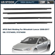 4pc Front Rear Door Belt Molding Window Belt Line For 08-17 Mitsubishi Lancer 4pc Front Rear Door Belt Molding Window Belt Line For 08-17 Mitsubishi Lancer
