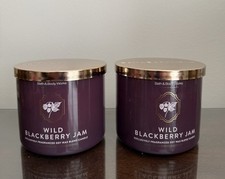 Bath Body Works 3 Wick Candle Wild Blackberry Jam 14.5 oz Lot Of 2 New
