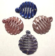 Round Oval Banana Fish Clip Hair Claw Comb Gold Women Ponytail Made in France