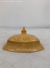 Vintage Celluloid Plastic Silent Butler Ashtray / Crumb Catcher Gold Color Great