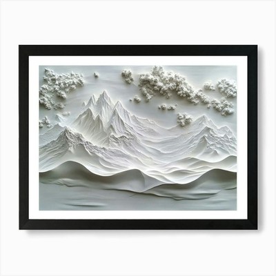 Beautiful Mountain 3d Sculpture Art Framed Wall Art Poster Canvas Print Picture