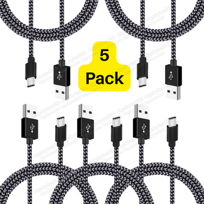 5X 10FT Type C Data Cable Fast Charging USB-A to USB-C Charge Cord For Phone Lot