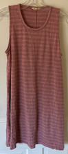Madewell Highpoint Tank Dress Stripe Pink Green White Jersey Knit Swing Size L