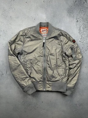 Chaqueta de bombardero Schott NYC MA-1 American College gris satinado - Imagen 1 de 4