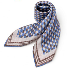 100 Silk 20" small square Scarf men Women neckerchief Wrap plaid blue SC20-1