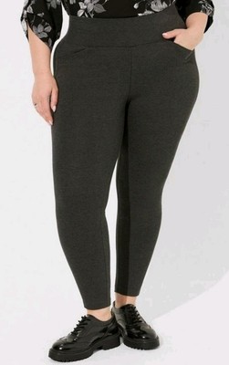 Torrid 3x Tall 3T Gray Grey Pocket Pixie Slim Fix Panel Studio Luxe Ponte Pant 