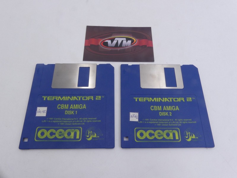 Terminator 2 Judgment Day Commodore Amiga Vintage Retro Game 2 Disks Ocean 1991