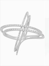 1.50 Ct Round Cut Simulated Diamond Cross Ring 925 sterling silver