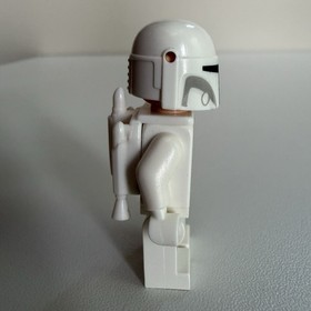 Lego Boba Fett White Prototype Star Wars Minifigure with Book Sw0631 Bounty Hunt