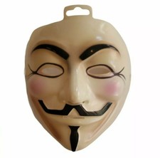 Warner Brothers V for Vendetta Mask Anonymous Fawkes Halloween Dress Up Plastic