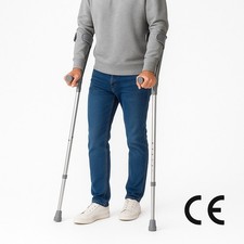 Coppia Stampelle Ortopediche Regolabili In Alluminio Ergonomiche Comfort Pro CE