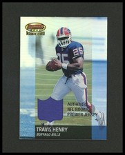 2001 Bowman's Best #'d/999 Premier Rookie Jersey #113 Travis Henry Football Card. rookie card picture