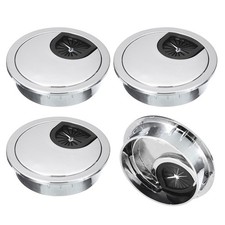 4Pcs 2-1/4"(57mm) Cable Hole Cover ABS Desk Cable Wire Cord Grommet, Silver