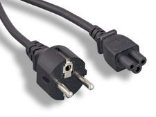 Power Cord 6 Feet Black  2Prong, CEE 7/7 SCHUKO Europe to IEC 60320 C5, 18...