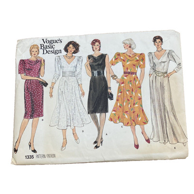 Vintage Vogue Sewing Pattern 1335 Basic Design Dress in 3 lengths Size 6-8-10