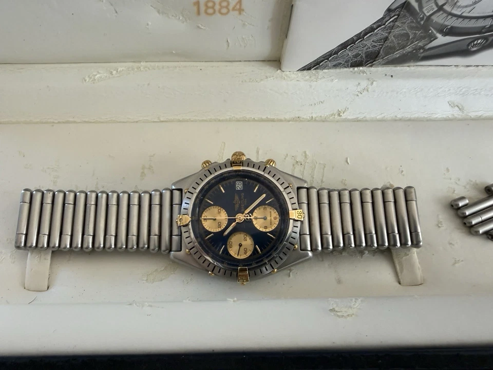 Reloj Brietling Automático Acero/Dorado Cronomat - Cara Azul Foto 2 de 4