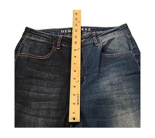 Gemma Rae Jeggings Damen 11/32 zweifarbig blau hoher Bund klassische Stretch Hose - Bild 9 von 11