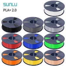 SUNLU PLA+ 2.0 Upgraded PLA PLUS Filament 1KG Spool Faster Printing Speed