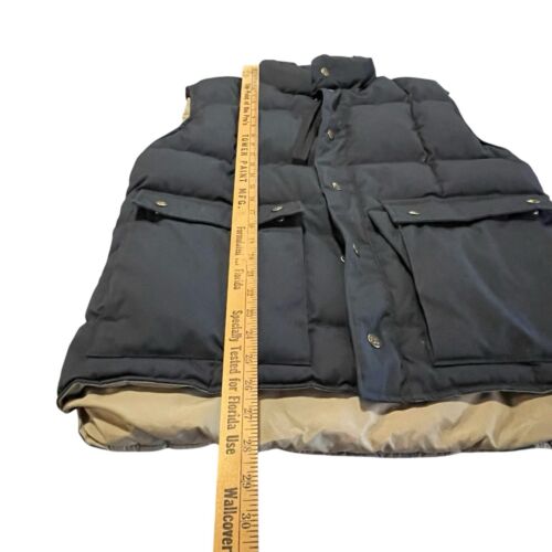 Vintage Eddie Bauer Vest Mens M Blue Goose Down Quilted Puffer Flap Pockets USA - Picture 11 of 15