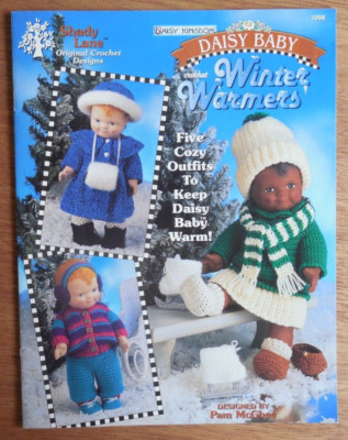 NEW Shady Lane Crochet Designs ''Daisy Kingdom Winter Warmers'' 5 Outfits 12'' Baby