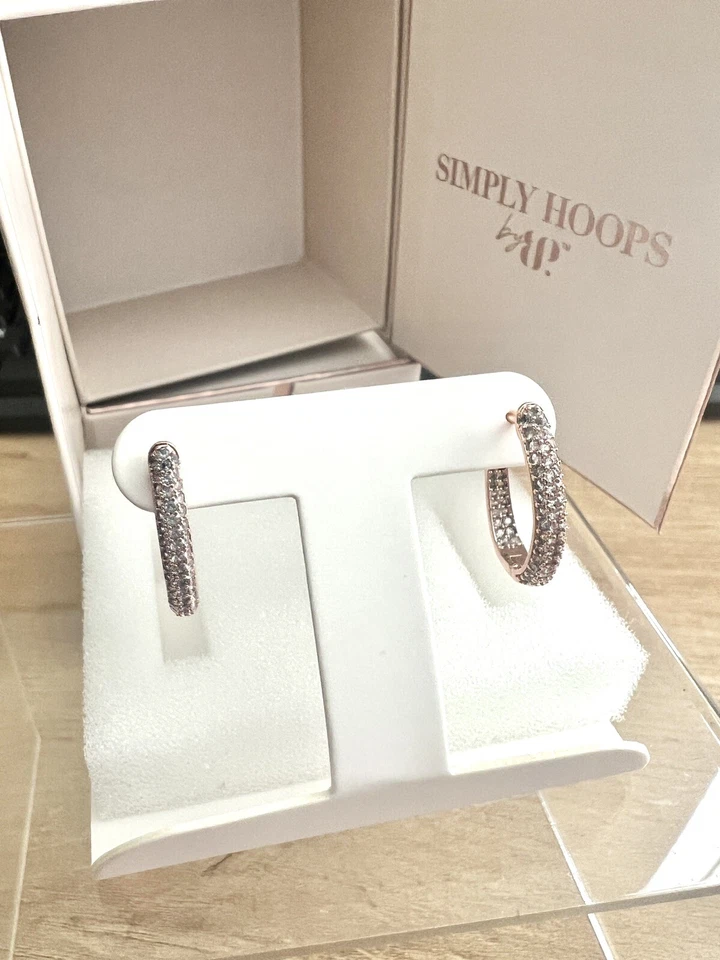 BombParty Simply Hoops RBP7119 'The Cameron Hoop' Creado en Laboratorio Ópalo Azul Rosa Oro Foto 3 de 4