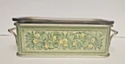 Vtg Amber Glass Pyrex Corning Loaf Pan Baking Dish  #213 With Metal Floral Caddy