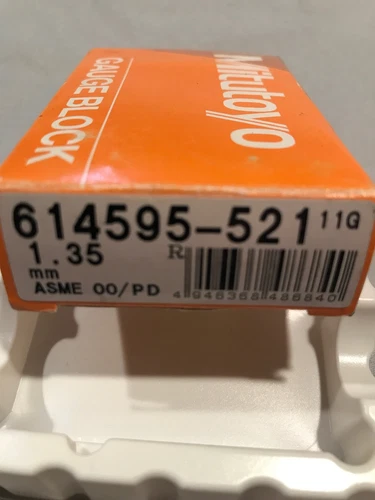 Mitutoyo 614595-521 1.35MM Gauge Block NEW with Certificate of Inspection
