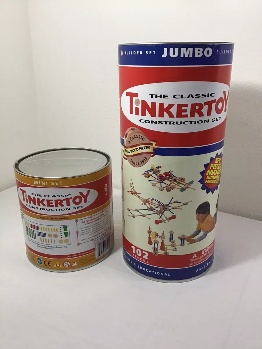 Hasbro TINKER TOY Mini Set And JUMBO BUILDER SET Classic Construction Wood  READ | eBay