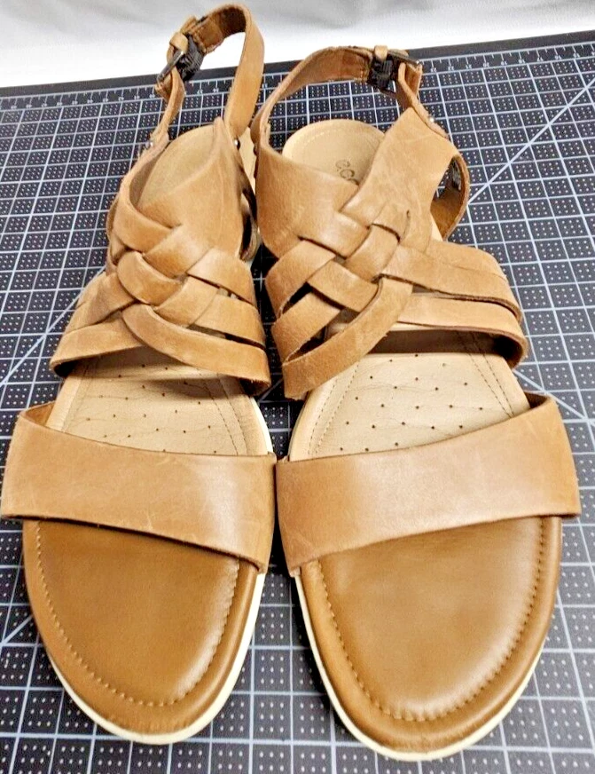 Sandali con cinturino ECCO in pelle intrecciata groove marrone taglia 40 US9