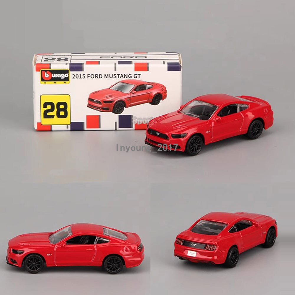 1/64 Scale Ford Mustang GT Model Car Diecast Toy Car Metal Toy Vehicle Red