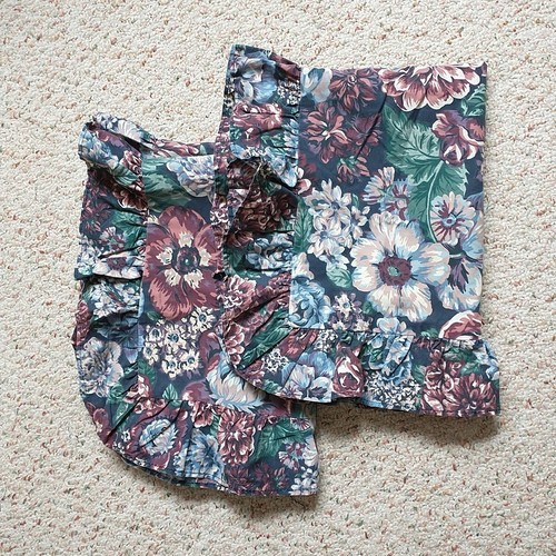 VTG Wamsutta Standard Pillow Shams Floral Ruffle Supercale Plus Cottagecore 2x