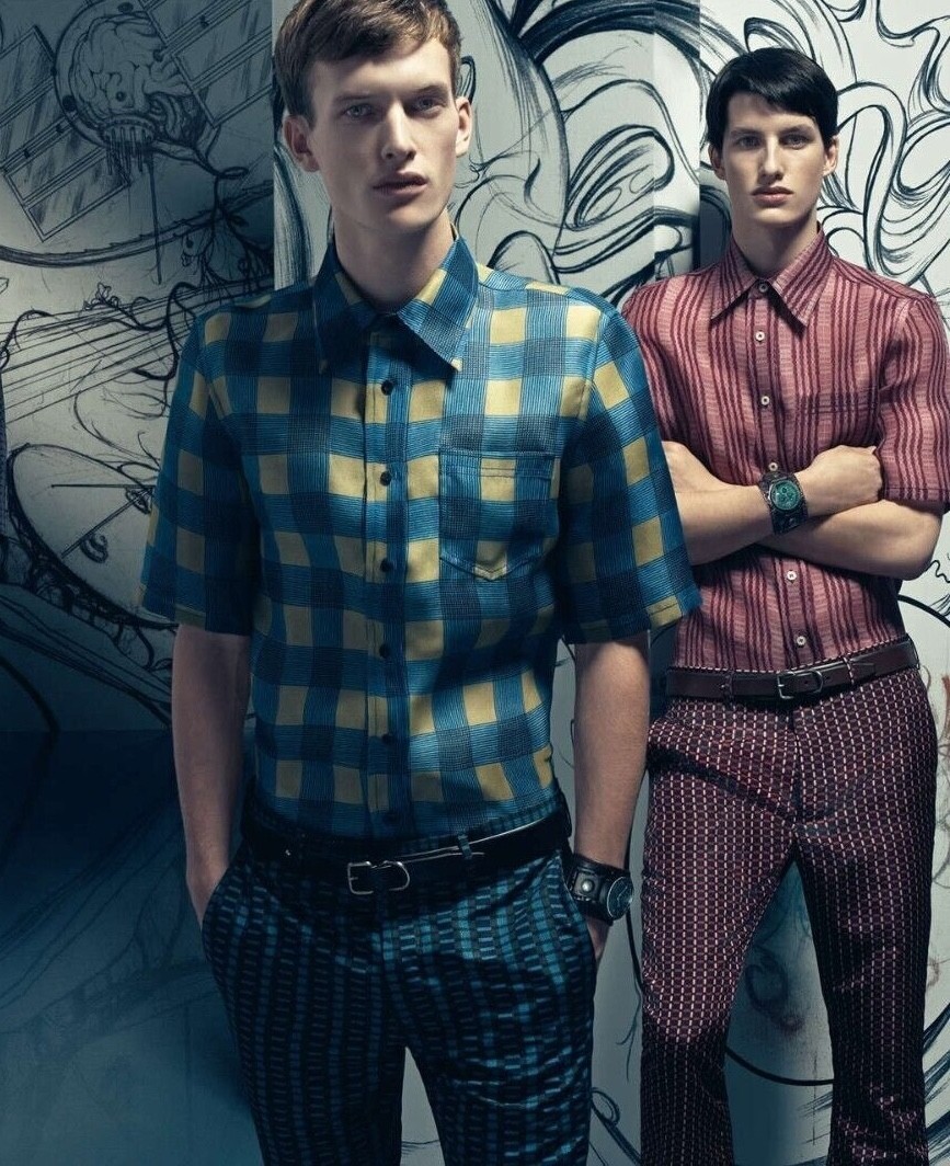 Prada Men Spring 2007 Fairy Red Pink Plaid Short Sleeve Prada Men Spring 2007 Fairy Red Pink Plaid Short Sleeve