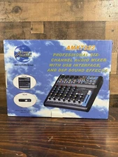 NEW IN BOX AUDIO 2000'S SIXE CHANNEL STUDIO MIXER AMX7322 W USB DSP