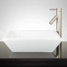 White Clifford Square Porcelain Vessel Sink By Signature Hardware MY-8065