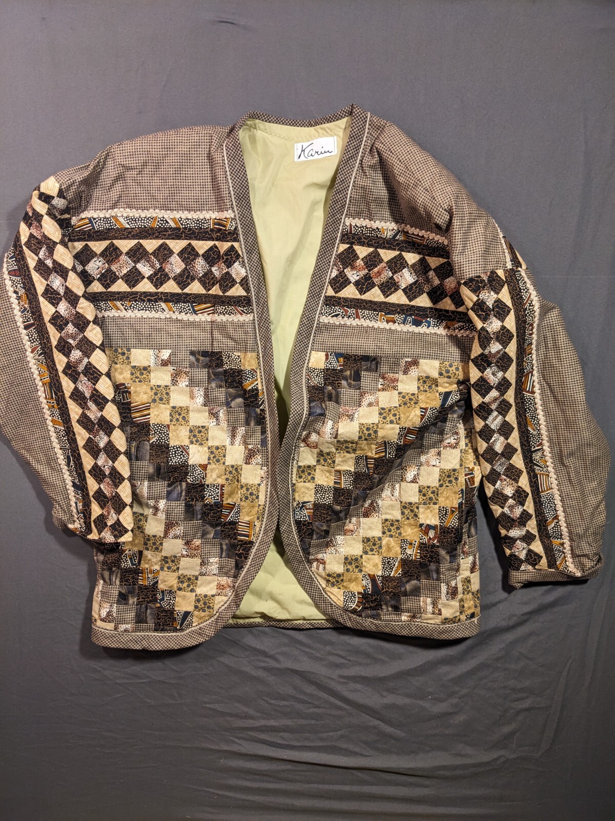 Vintage Quilted Patchwork Bomber Jacket Women’s –… - image 1