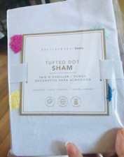 Pottery Barn Tufted Dot Standard Pillow Set 2 Shams Multi Color Pair Kids New  