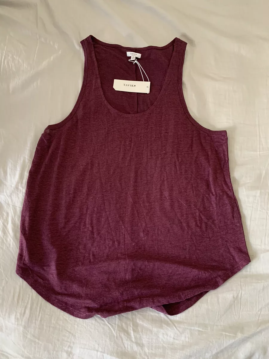 TAVIK Linen Slub Tank Top Maroon Summer Womens Medium NWT