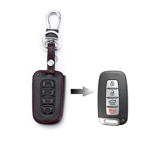 4 Buttons Remote Key Fob Bag Holder Leather Cover Case Fit KIA Optima