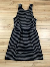 Madewell Pierside Zip-Back Tank A-line Dress Women's S Stripe Black White