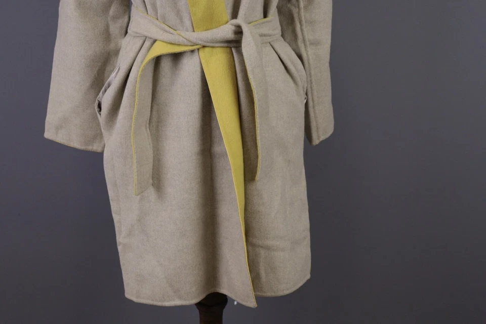 MAX MARA Beige Wool Angora Belted Oversized Coat Size I 40 / GB 8 / USA 6 - Image 4 of 4