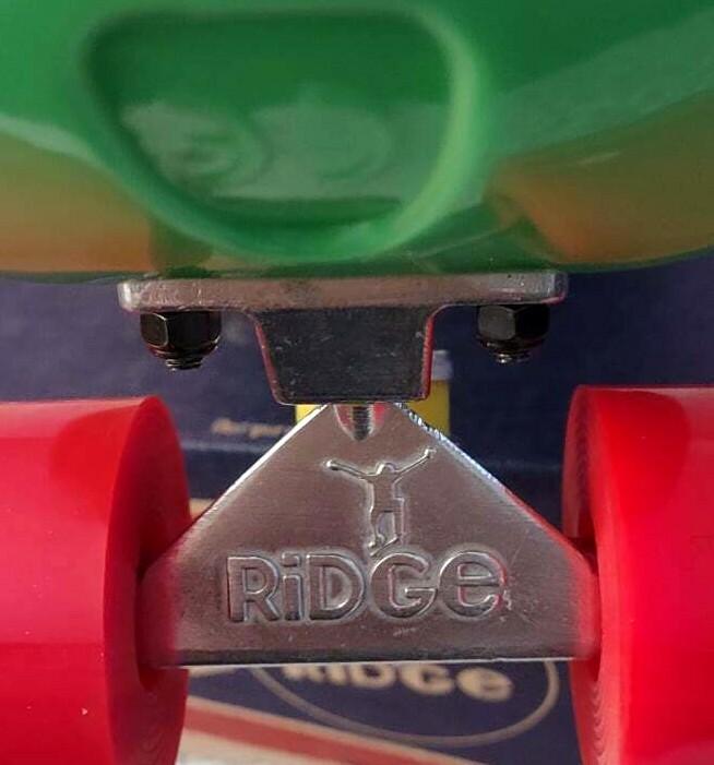 22" Green/Red Penny Board Skateboard by Ridge Skateboards Made in England 