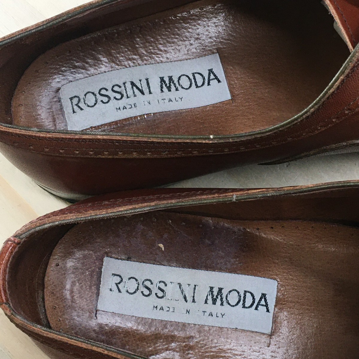 Rossini Moda Shoes Mens 11 Cognac Dress Brown Leather Casual 