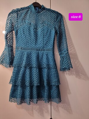 Pretty little things Peacock Crochet Lace Tiered Dress, size 8t | eBay UK