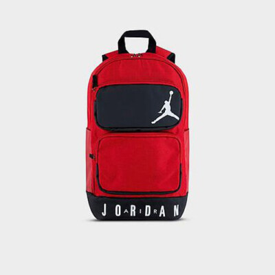 Air Jordan Essential Red Black White Back to School 25 L Backpack 9A0670 H24 NEW