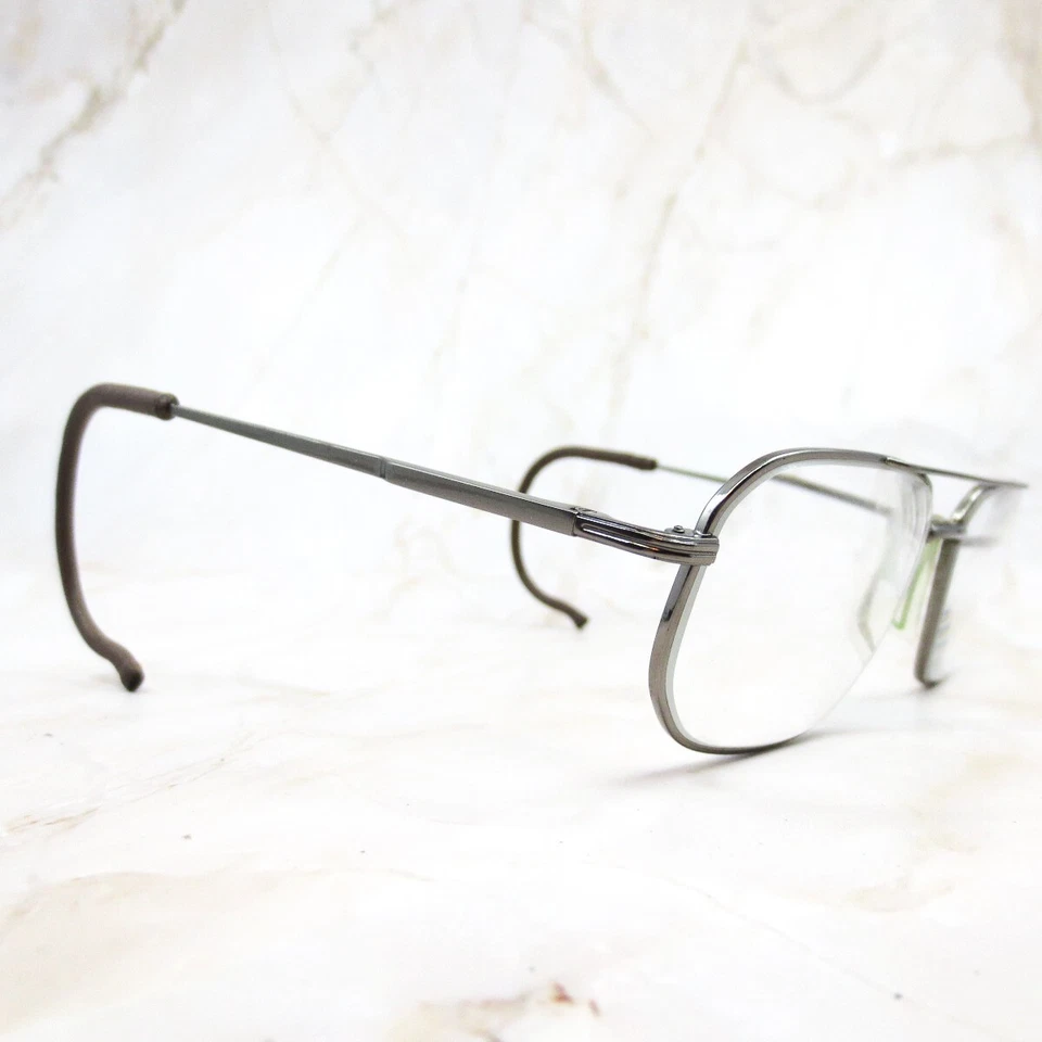 Stetson 229 Zyloware 058 Eyeglasses Frame Men's Silver Metal Full Rim Aviator - Image 2 of 4